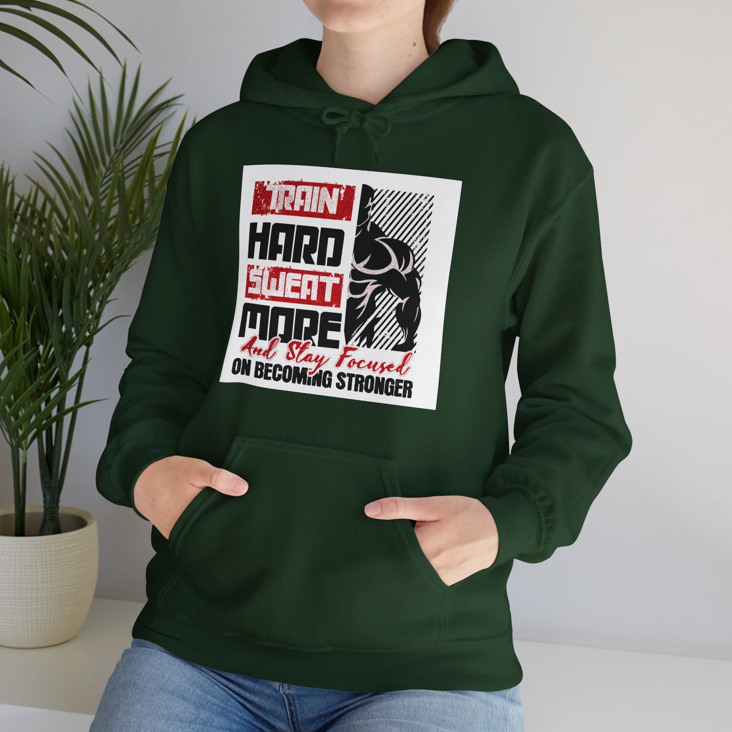 "Train Hard Sweat More" Gym Hoodie