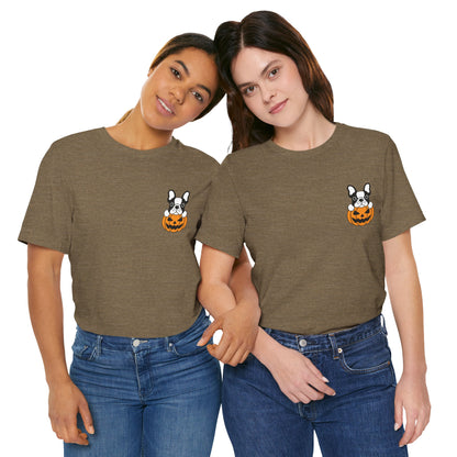 Camiseta divertida de perrito y calabaza para Halloween