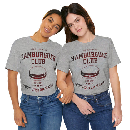 Camiseta del club de comida, Camiseta amante de la comida, Camiseta unisex; Camiseta con nombre personalizado