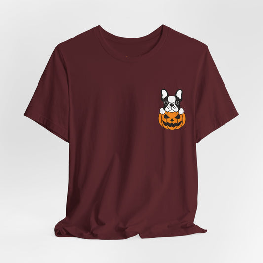 Camiseta divertida de perrito y calabaza para Halloween