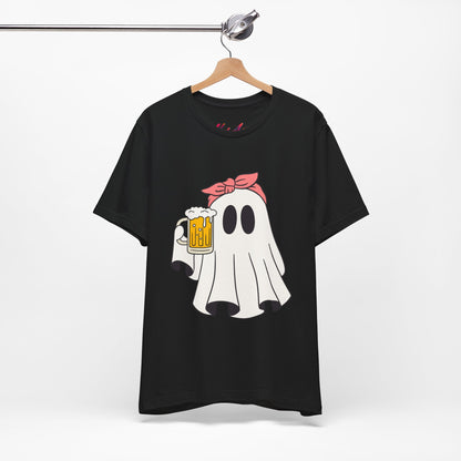 Camiseta Divertida de Halloween, Funny  Ghost, Beer Lovers