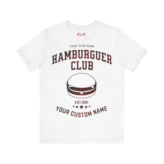 Camiseta del club de comida, Camiseta amante de la comida, Camiseta unisex; Camiseta con nombre personalizado