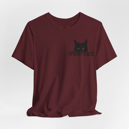 Camiseta de "Spooky Vibes" de gato para Halloween