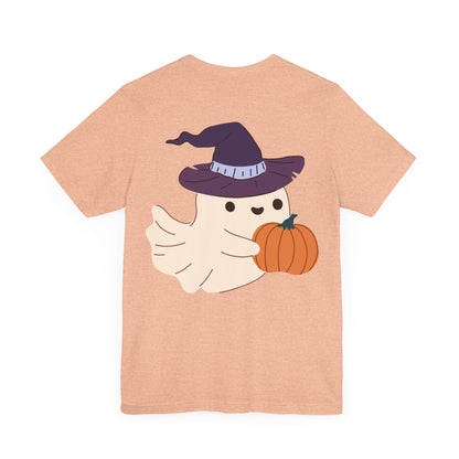 Camiseta Divertida de Halloween "Bad Witch" y "Fantasma en Escoba Voladora"