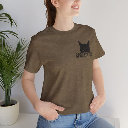 Camiseta de "Spooky Vibes" de gato para Halloween