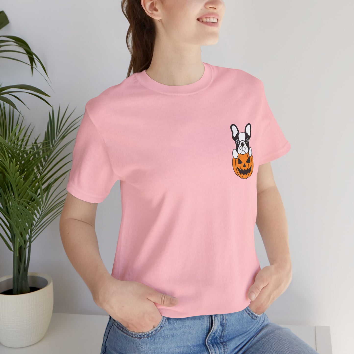 Camiseta divertida de perrito y calabaza para Halloween