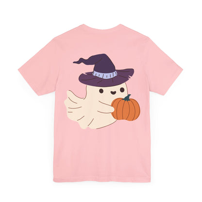 Camiseta Divertida de Halloween "Bad Witch" y "Fantasma en Escoba Voladora"