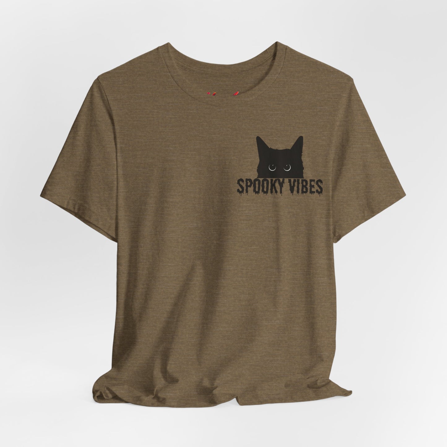 Camiseta de "Spooky Vibes" de gato para Halloween