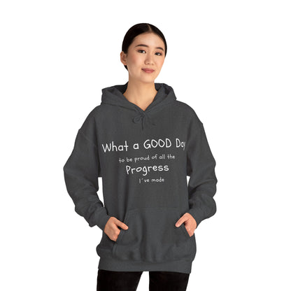 Sudaderas con capuchas, Frases "What a good day to be pround of all the progress I've made" Hoddies