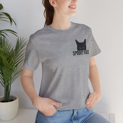 Camiseta de "Spooky Vibes" de gato para Halloween